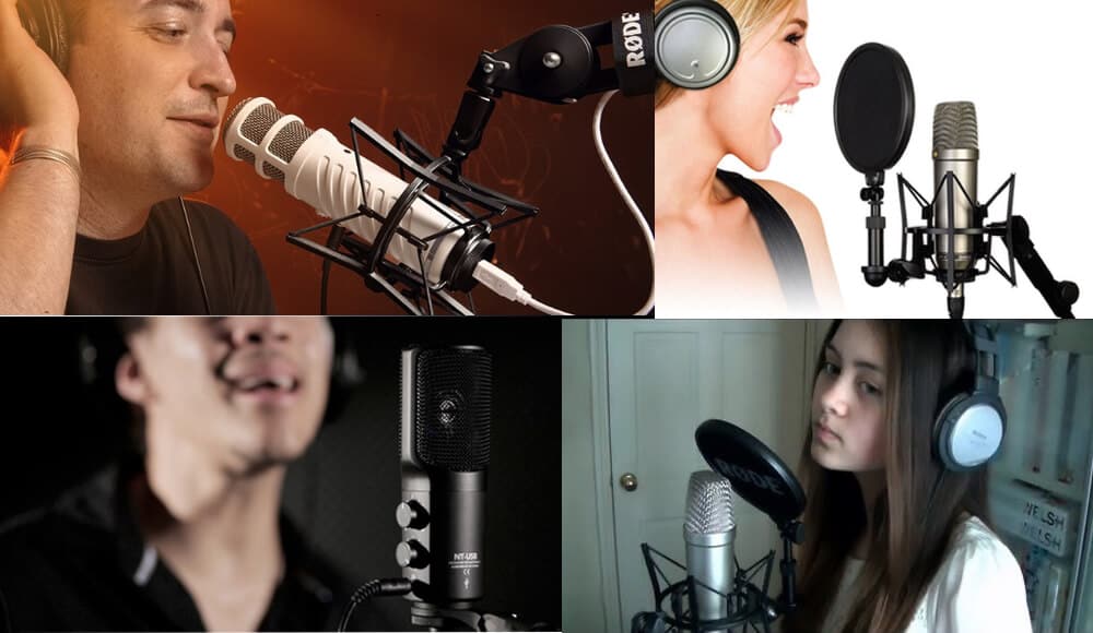 Singers use Rode microphones to sing and doing podcast.