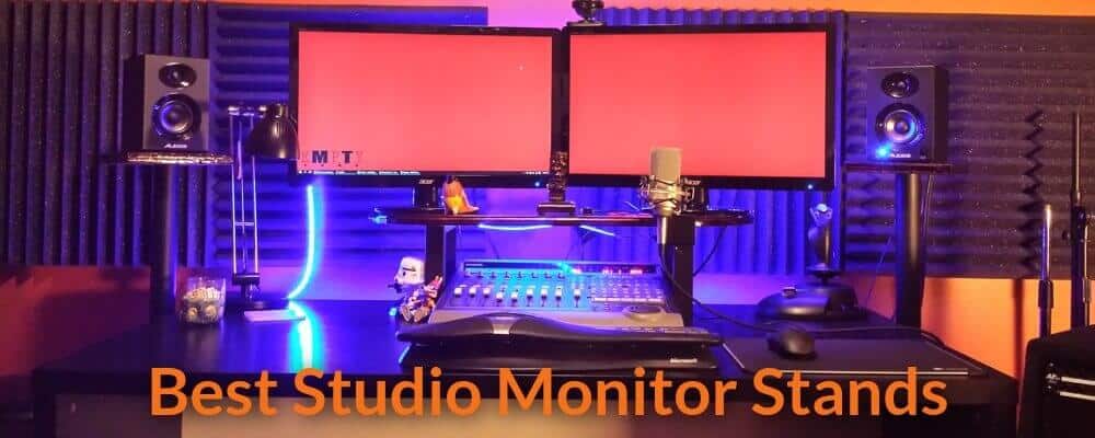 Example of the proper placements of studio monitor stands.
