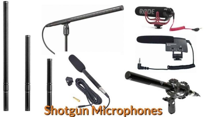 Different types and sizes of shotgun mic.