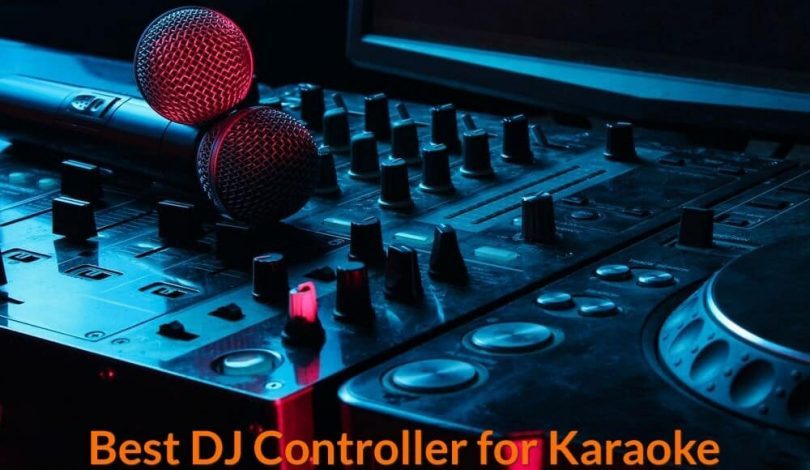 DJ put 2 microphones on the surface of the DJ Mixer Controller.