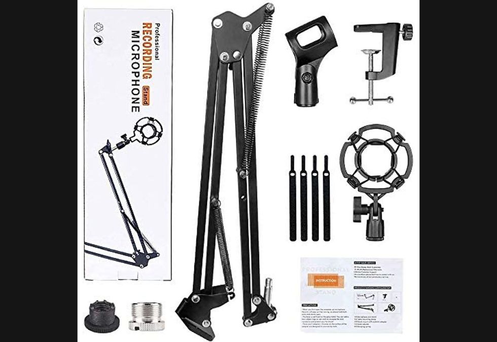 Eastshining Upgraded Adjustable Microphone Suspension Boom Scissor Arm Stand