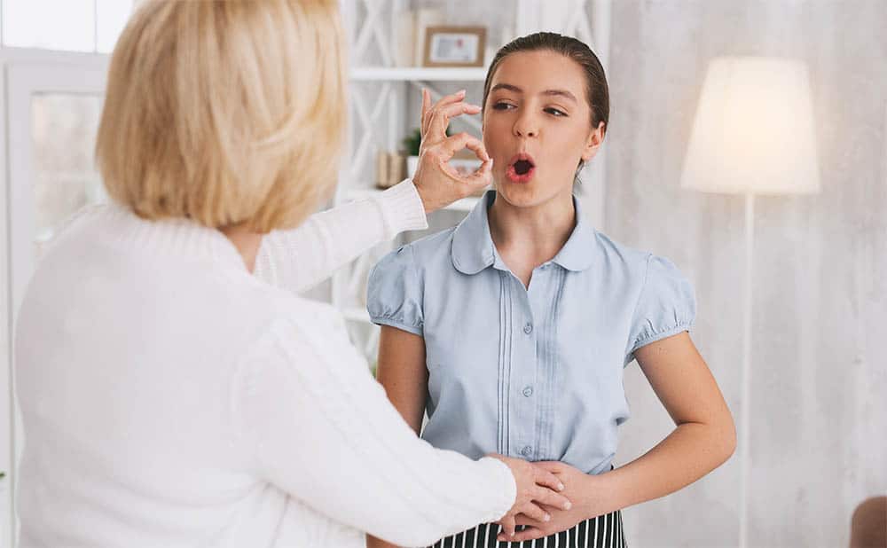 woman singing from stomach