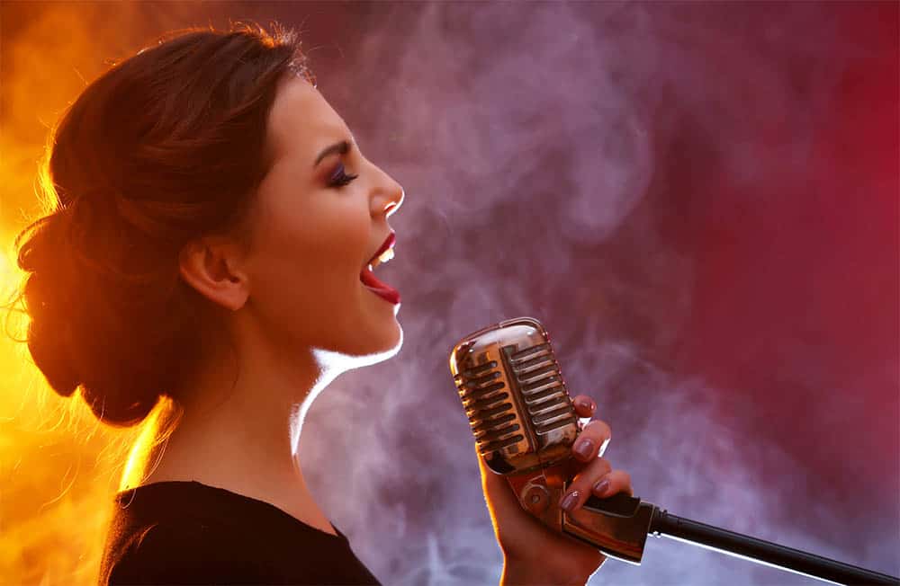 Woman singing beautifully
